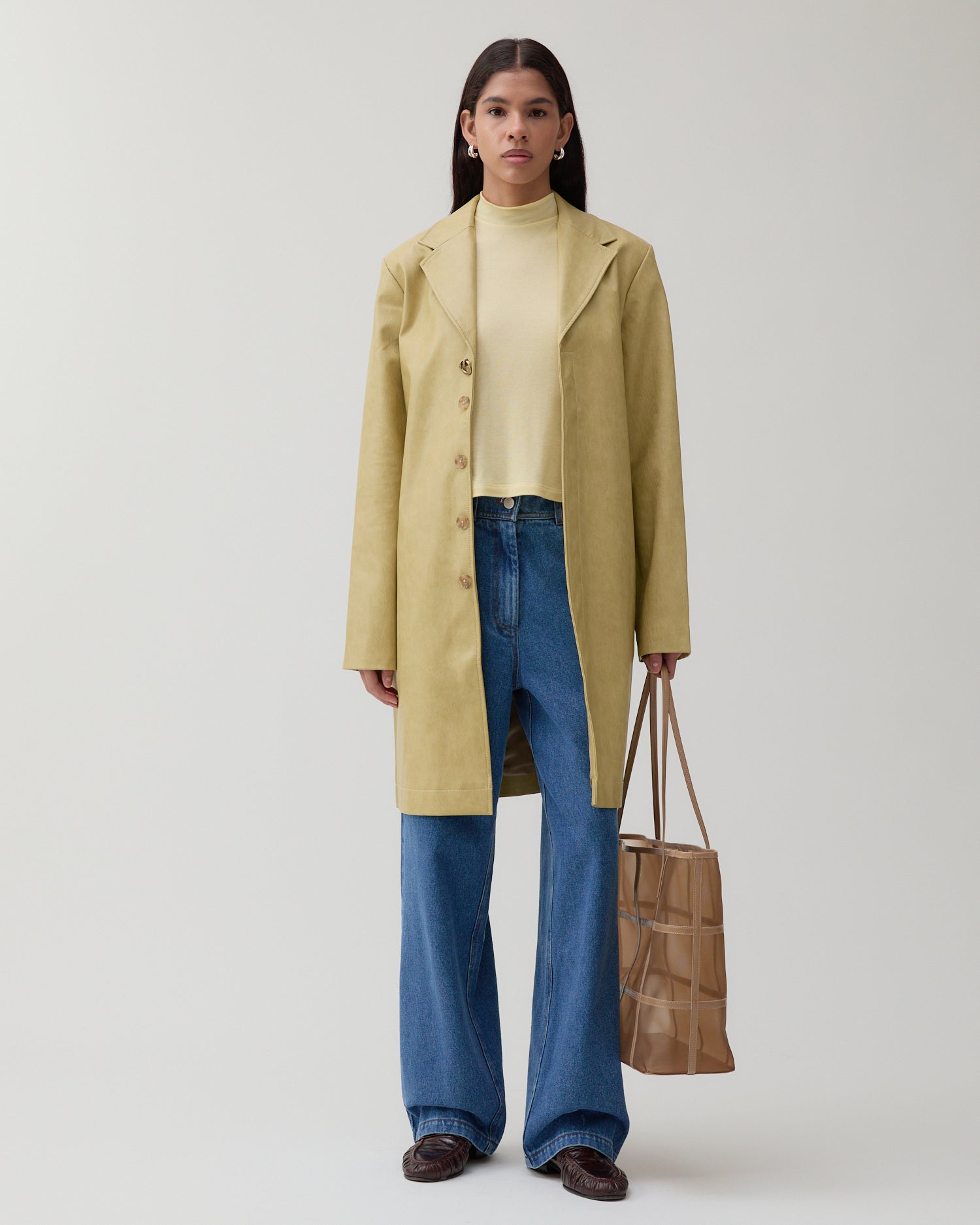 Samantha Jacket Faux Leather Beige - Main Image