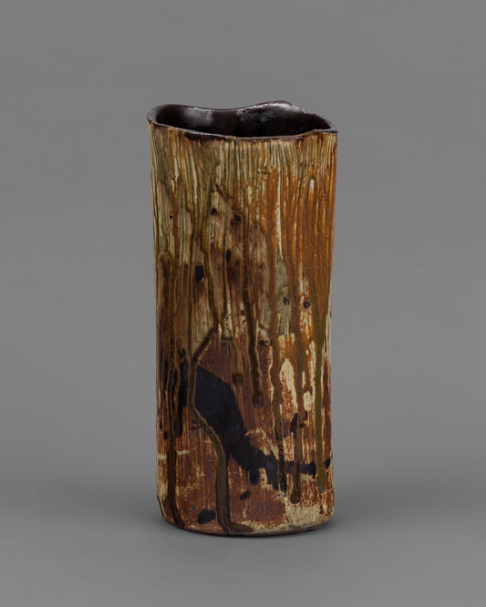 Janet Leach Tall Cylindrical Slab Vase (#1163)