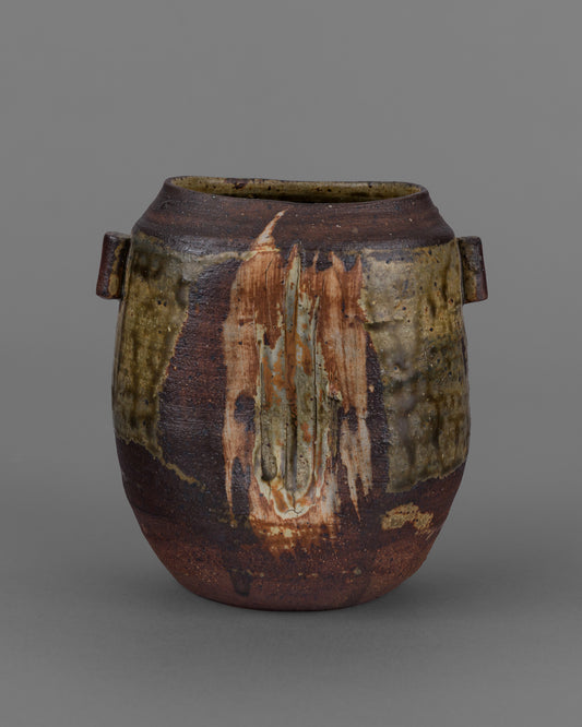 Janet Leach Squashed Pot with Lugs (#1164)