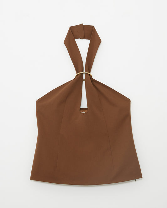 Tilda Top Stretch Tricot Brown - Final Sale