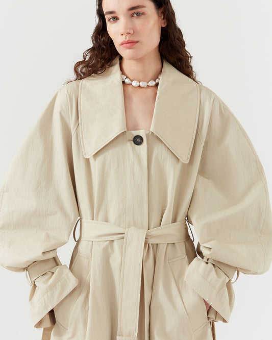 Oona Trenchcoat Cotton Twill Sand