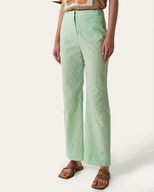 Aletta Trousers Textured Viscose Apple Green