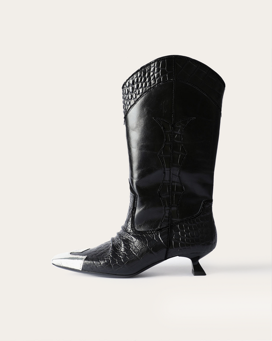 Jessie Boots Leather Black