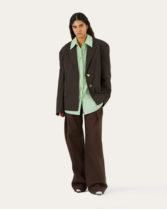 Karyn Jacket Wool Blend Suiting Coffee