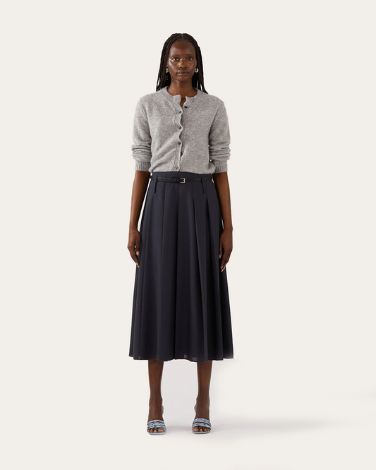 Odette Skirt Wool Blend Suiting Slate