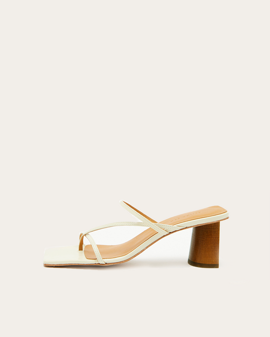 Harley Heeled Sandal 65mm Nappa Cream