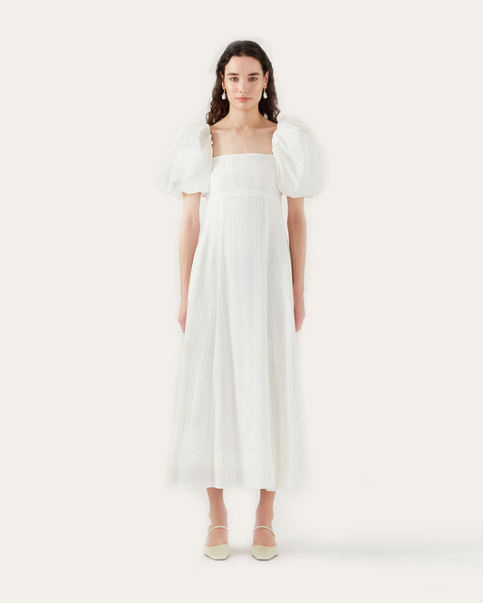 Oksana Dress Organic Cotton Off-White