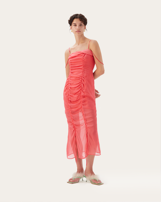 Emi Dress Silk Chiffon Pink