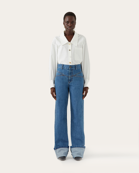 Nemy Trousers Organic Cotton Denim Blue