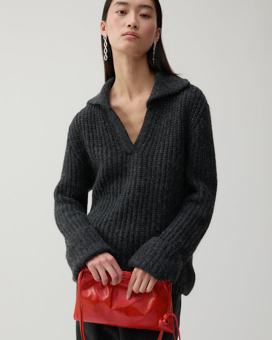 Alison Sweater Chunky Alpaca Dark Grey