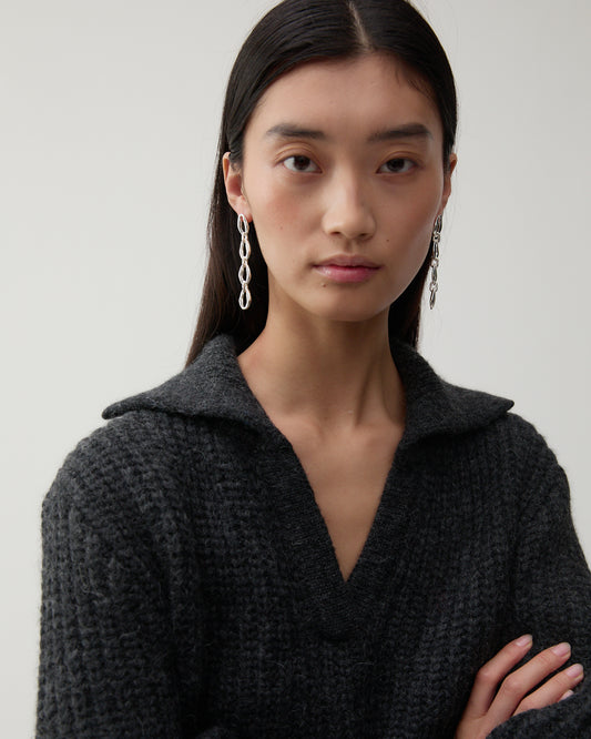 Munch x Rejina Pyo Molten Chain Earrings Silver Plated