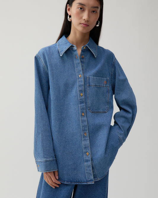 Caprice Shirt Organic Cotton Denim Indigo