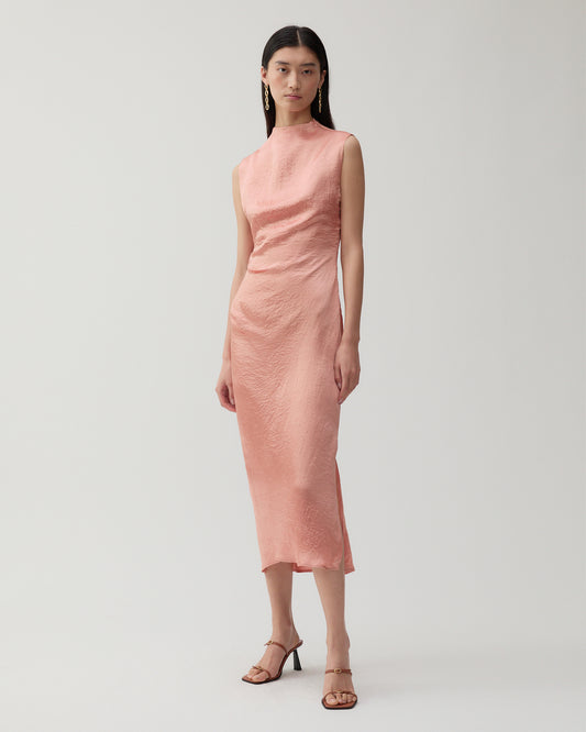 Delilah Dress Acetate Satin Pink