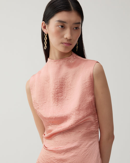 Delilah Dress Acetate Satin Pink