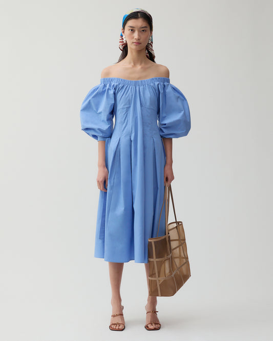 Greta Dress Organic Cotton Blue