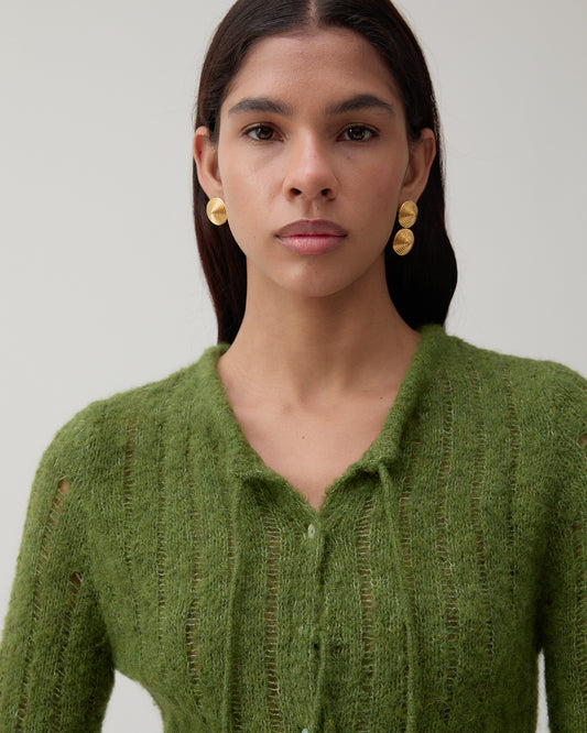 Asymmetric Spin Earrings Gold Plated