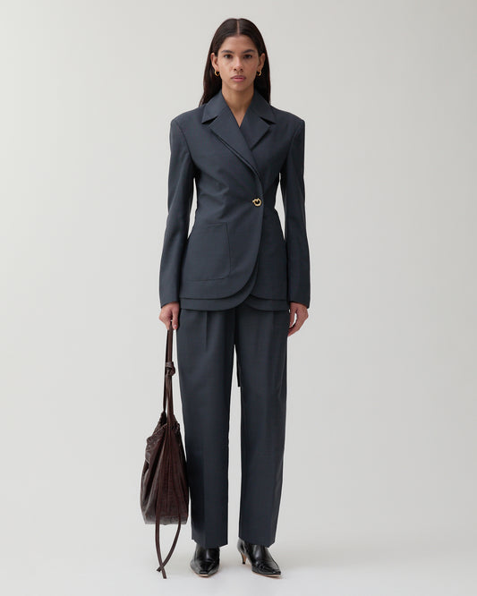 Johanna Blazer Wool Blend Suiting Slate
