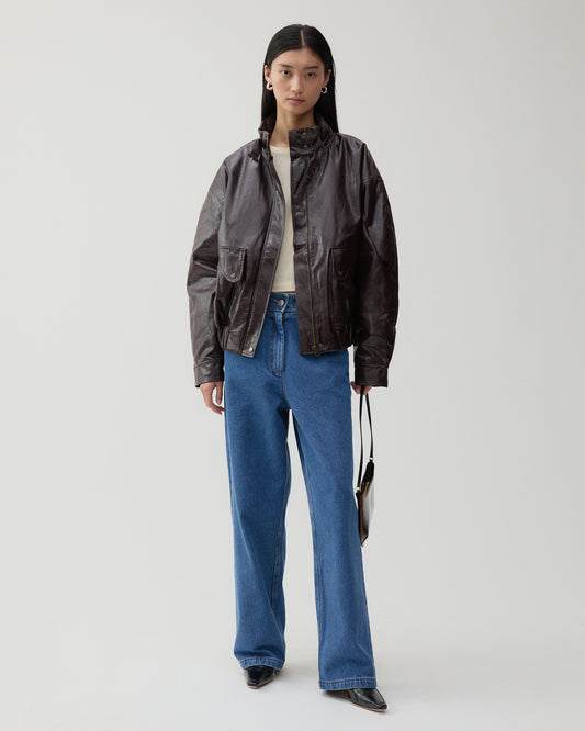 Sofie Jacket Faux Leather Burgundy