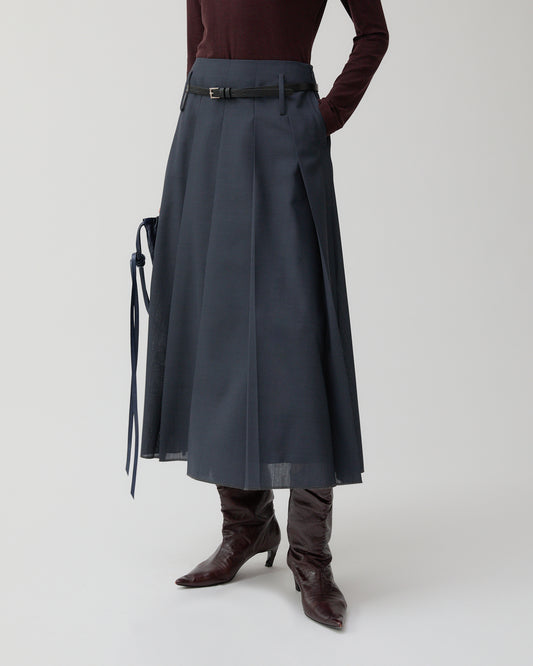 Odette Skirt Wool Blend Suiting Slate