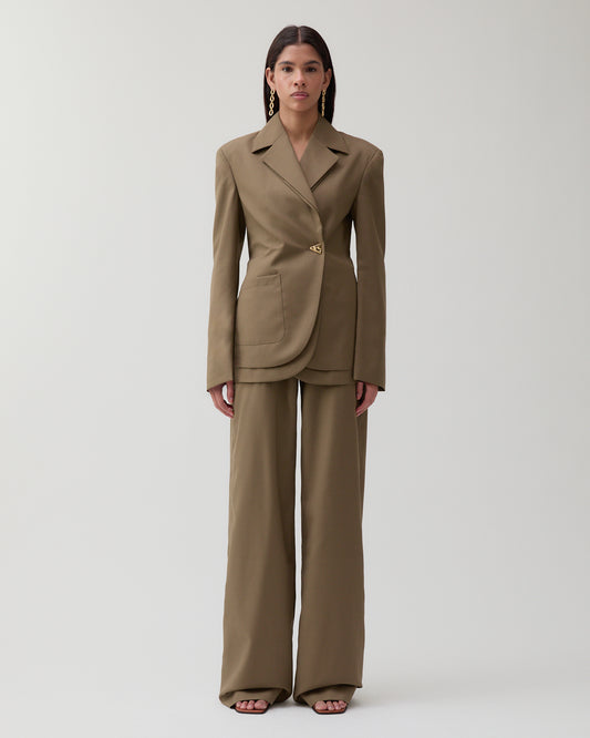 Johanna Blazer Wool Blend Olive