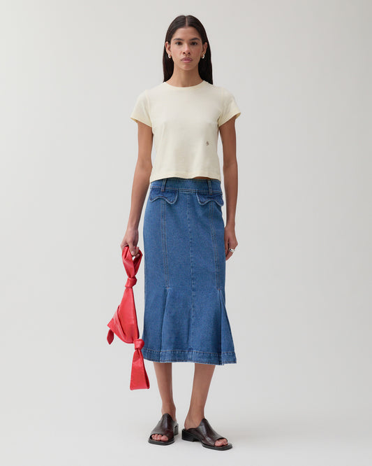 Monroe Skirt Organic Cotton Denim Blue