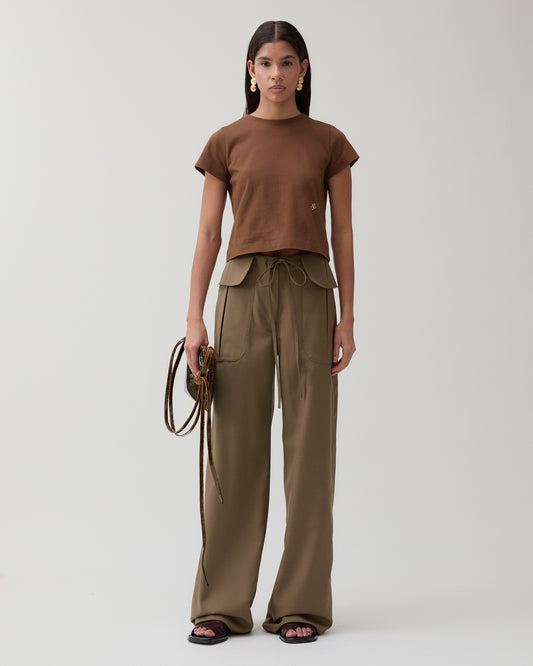 Sonia Trousers Wool Blend Olive
