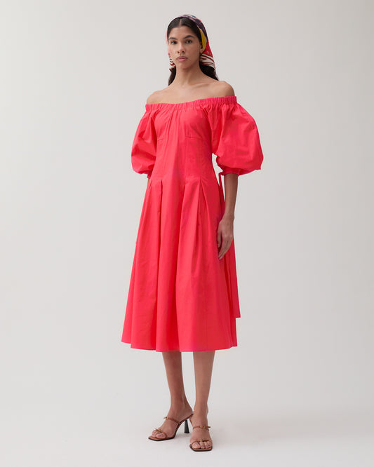 Greta Dress Organic Cotton Red