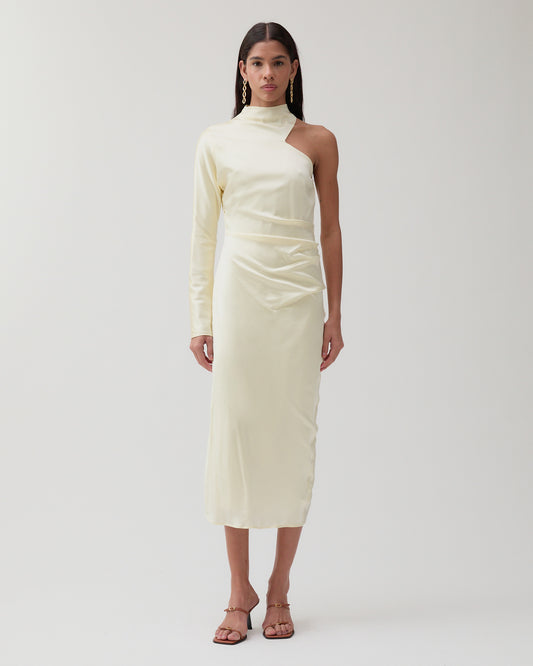 Ola Dress Silk Satin Butter