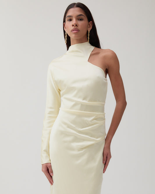 Ola Dress Silk Satin Butter