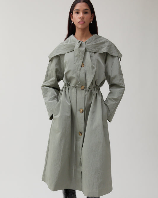 Alana Trenchcoat Taffeta Grey