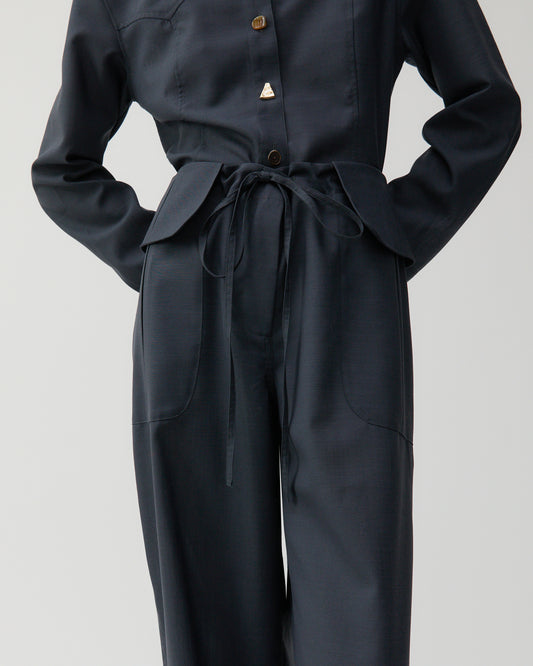 Sonia Trousers Wool Blend Suiting Slate