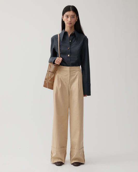 Macie Trousers Cotton Blend Tan