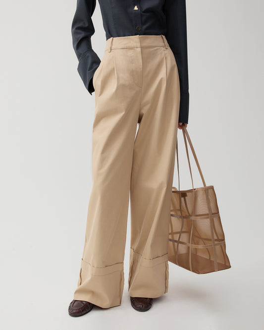 Macie Trousers Cotton Blend Tan