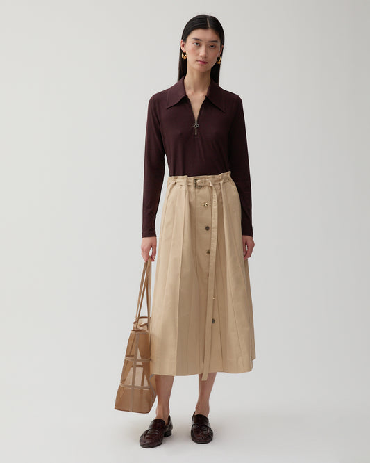 Noor Skirt Cotton Blend Tan