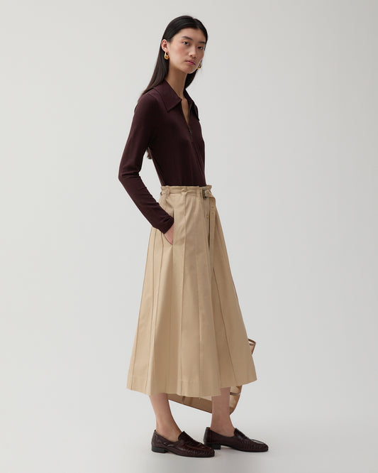 Noor Skirt Cotton Blend Tan