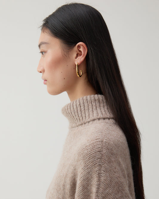 Oblong Hoops Gold Plated