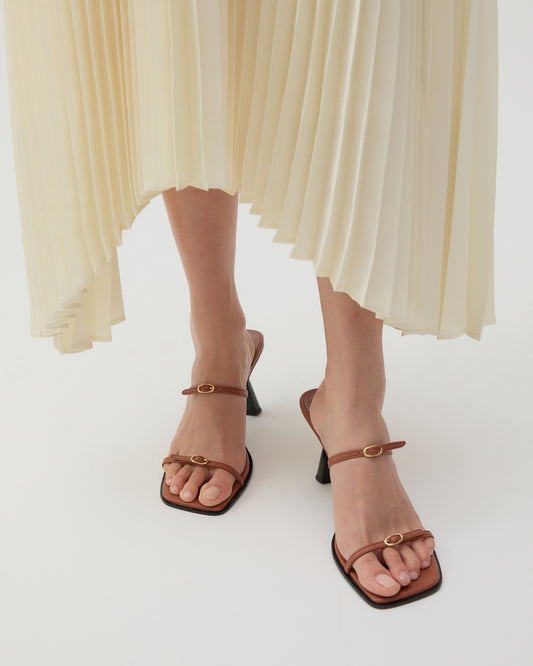 Avery Sandals Leather Nappa Tan