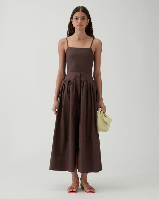 Issy Dress Cotton Brown