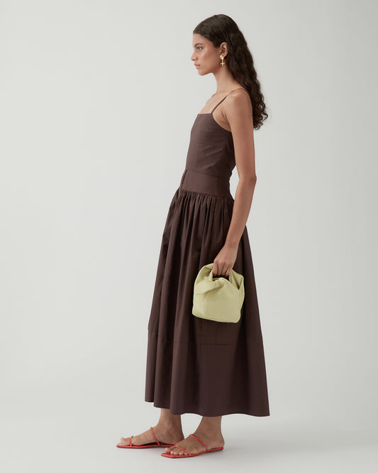 Issy Dress Cotton Brown