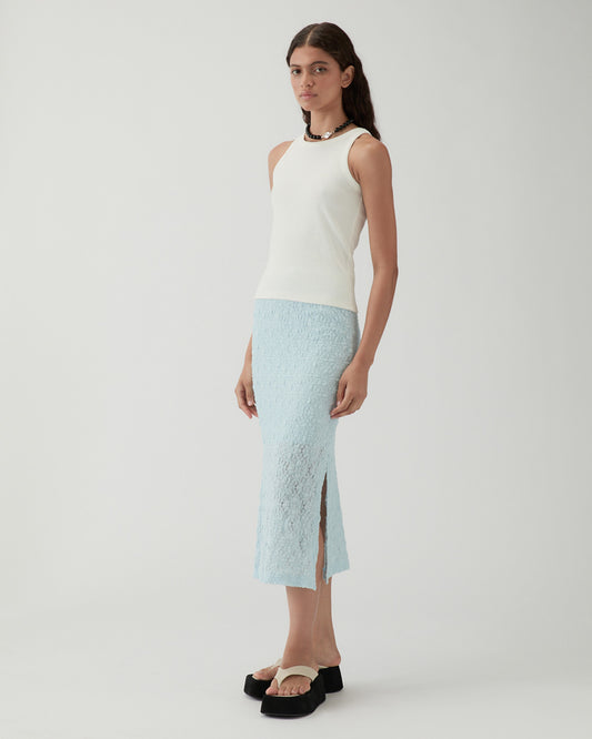 Bailey Tank Cotton Blend Jersey Off-White