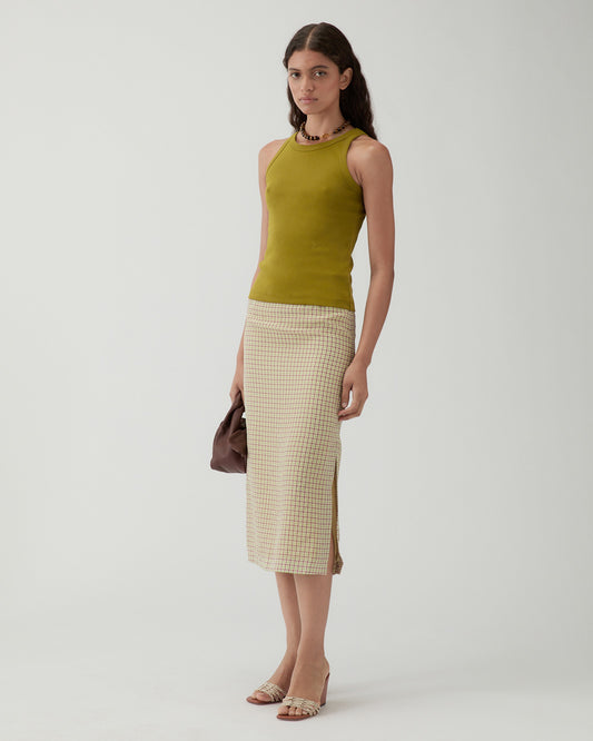 Bailey Tank Cotton Blend Jersey Green