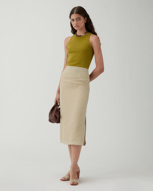 Justine Skirt Check Green