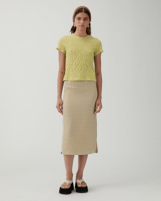 Adina T-shirt Lace Floral Lime