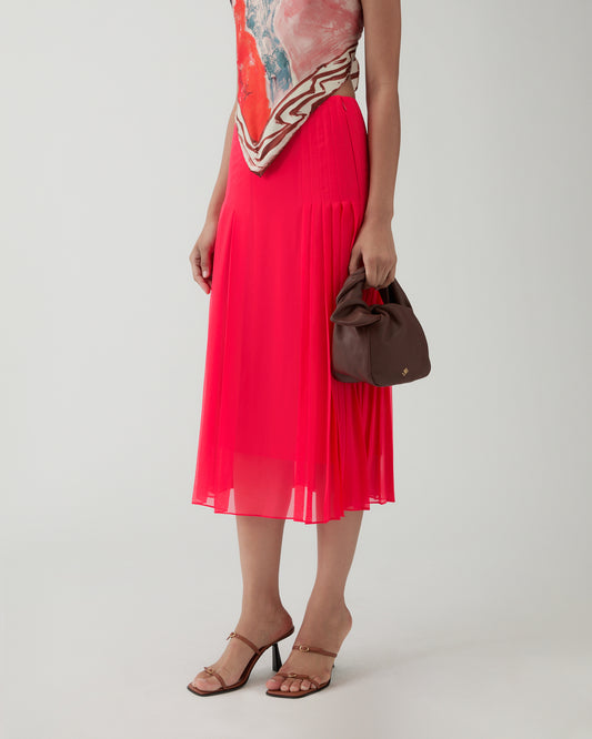 Miwa Skirt Chiffon Hot Pink