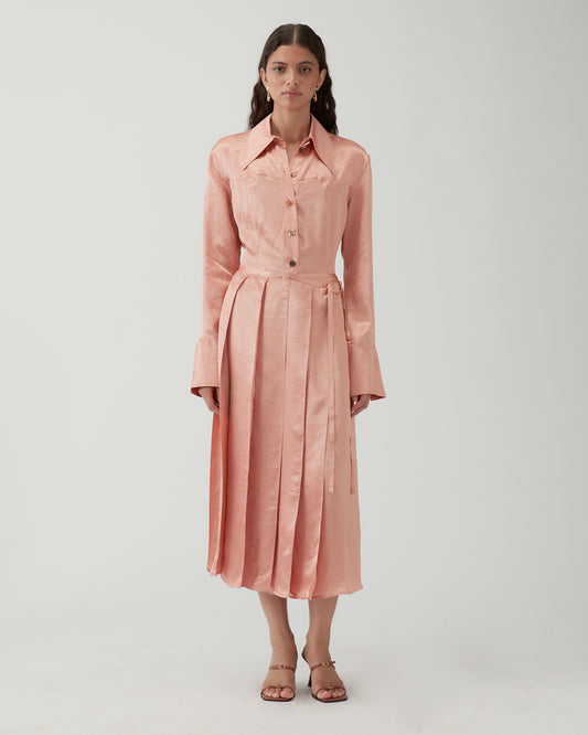 Alice Skirt Acetate Satin Pink