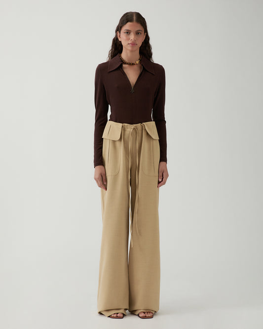 Sonia Trousers Tencel Blend Suiting Beige