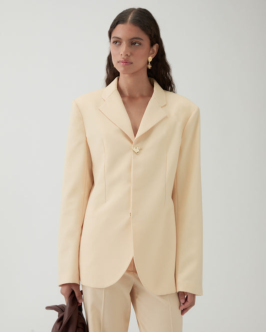 Isla Blazer Wool Blend Suiting Butter
