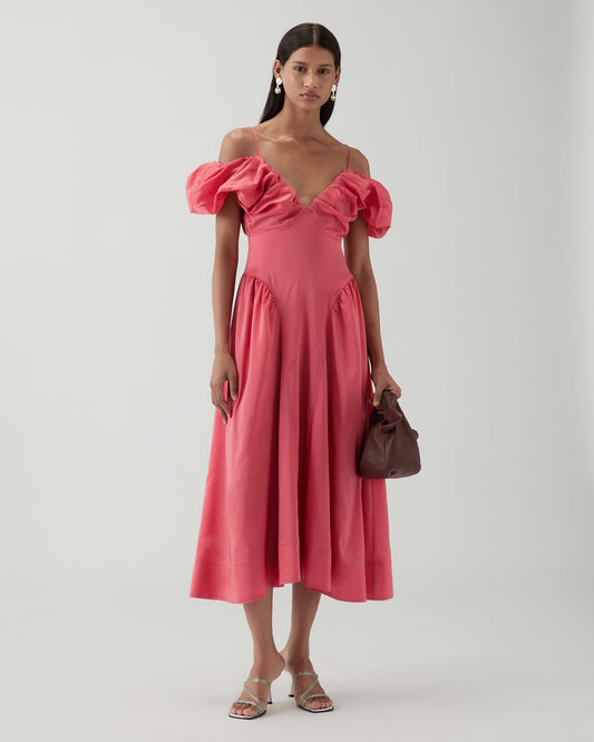 Erin Dress Viscose Blend Taffeta Pink