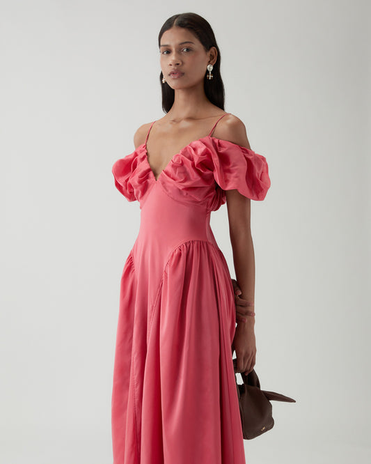 Erin Dress Viscose Blend Taffeta Pink