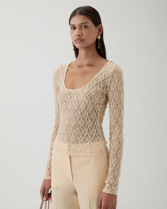 Hadley Top Lace Cream